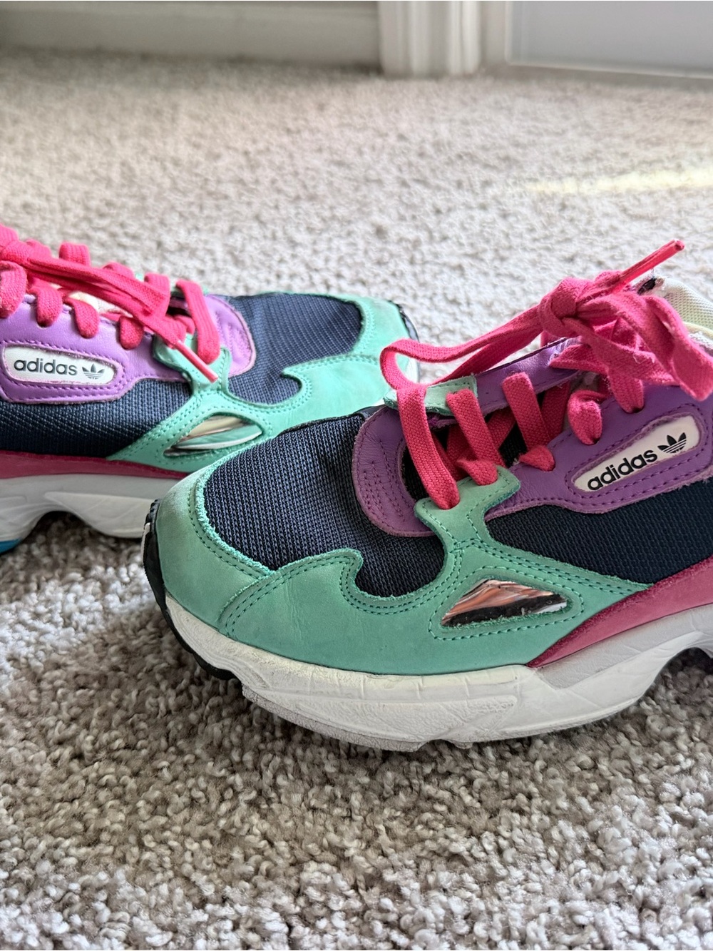 adidas Teal, Pink & Purple Retro-Style Sneakers